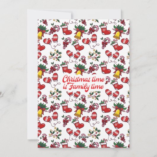 Joy Candy Cane Pine Tree krans Foto Kerstmis Feestdagenkaart (Achterkant)