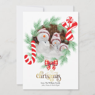 Joy Candy Cane Pine Tree krans Foto Kerstmis Feestdagenkaart