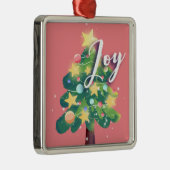 Joy Carton kerstboom Roze metalen Ornament (Rechts)