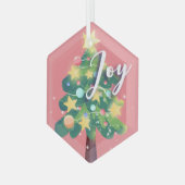 Joy Carton kerstboom Roze Ornament van glas (Voorkant links)