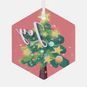 Joy Carton kerstboom Roze Ornament van glas (Achterkant)