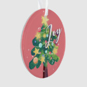 Joy Carton kerstboom Roze versiering Ornament (voorkant)