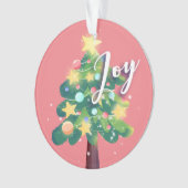 Joy Carton kerstboom Roze versiering Ornament (voorkant)