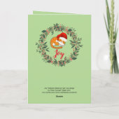 Joy Cat Feestdagen met roze rood Kaart (Achterkant)