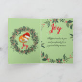 Joy Cat Feestdagen met roze rood Kaart (Binnen)