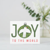 JOY Charming Dove Kerst Ornament Kerstmis  Feestdagenkaart (Staand voorkant)