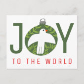 JOY Charming Dove Kerst Ornament Kerstmis  Feestdagenkaart (Voorkant)