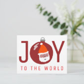 JOY Charming Kerstman Kerst Ornament  Feestdagenkaart (Staand voorkant)