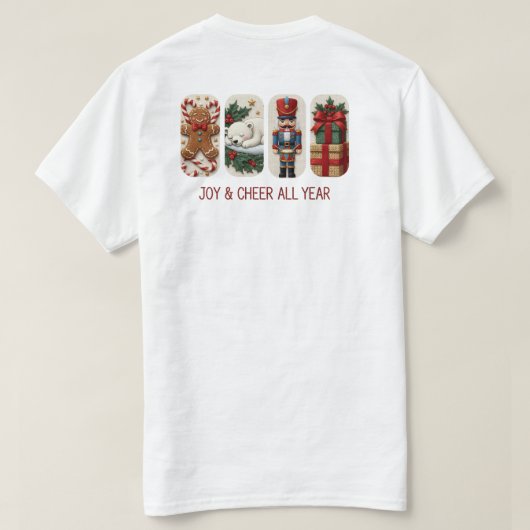 Joy & Cheer All Year T-shirt (Design achterkant)