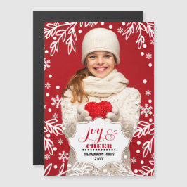 Joy & Cheer. Kerstmagneetfotokaarten