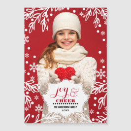 Joy & Cheer. Kerstmagneetfotokaarten