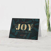 JOY Chic Navy Blue Business Holiday Kaart