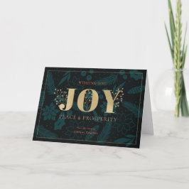 JOY Chic Navy Blue Business Holiday Kaart