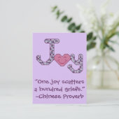 Joy Chinese Proverb Briefkaart (Staand voorkant)