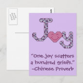 Joy Chinese Proverb Briefkaart (Voorkant / Achterkant)