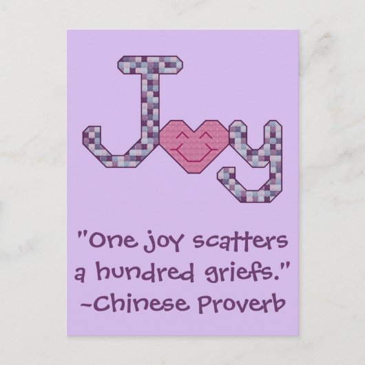 Joy Chinese Proverb Briefkaart (Voorkant)