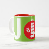 JOY Chiropractic Ornament Design Tweekleurige Koffiemok (Voorkant links)