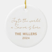 Joy Christelijk Bijbelvers waterverf Kerst Keramisch Ornament (Achterkant)