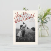 Joy Christian Classic Red Christmas Photo Feestdagenkaart (Staand voorkant)