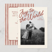 Joy Christian Classic Red Christmas Photo Feestdagenkaart (Voorkant / Achterkant)