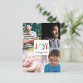 Joy Christmas 4 Fotocollage Familie Afbeeldingen Briefkaart (Staand voorkant)