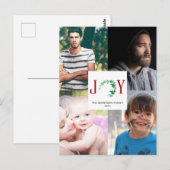 Joy Christmas 4 Fotocollage Familie Afbeeldingen Briefkaart (Voorkant / Achterkant)