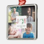 Joy Christmas 4 Fotocollage Familie Afbeeldingen Metalen Ornament (Links)