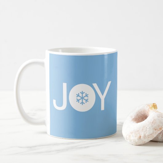 Joy Christmas Blue Coffee Mok (Met donut)