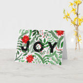 Joy Christmas Botanical (on White) Gevouwen Vakant Kaart (Gele Bloem)