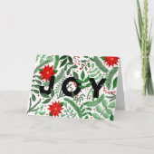 Joy Christmas Botanical (on White) Gevouwen Vakant Kaart (Voorkant)