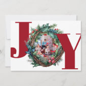 Joy Christmas Botanical Wreath Lijst Foto Feestdagenkaart (Voorkant)