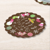Joy Christmas Brown Kartonnen Onderzetters (Gekanteld)