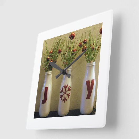 "JOY" CHRISTMAS CLOCK VIERKANTE KLOK (Hoek)