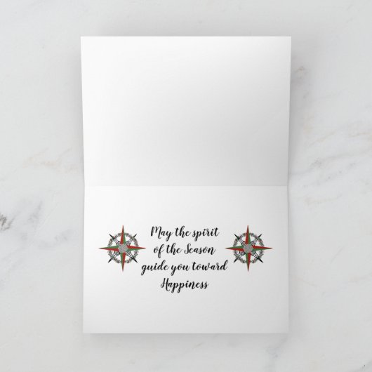 Joy Christmas Compass Roos Kaart (Binnen)