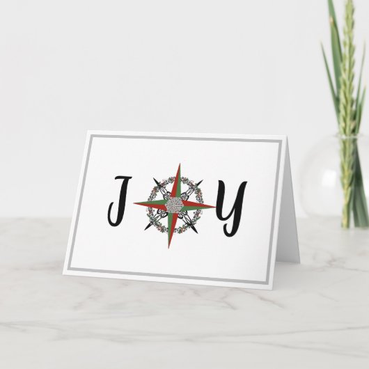 Joy Christmas Compass Roos Kaart (Voorkant)