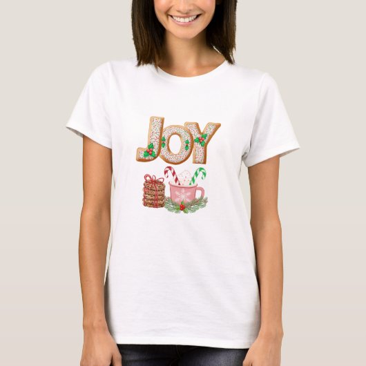 JOY Christmas Cookie & Cocoa T-shirt (Voorkant)
