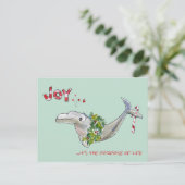 Joy Christmas Dolphin Bruinvis van het Leven Feestdagenkaart (Staand voorkant)