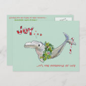 Joy Christmas Dolphin Bruinvis van het Leven Feestdagenkaart (Voorkant / Achterkant)