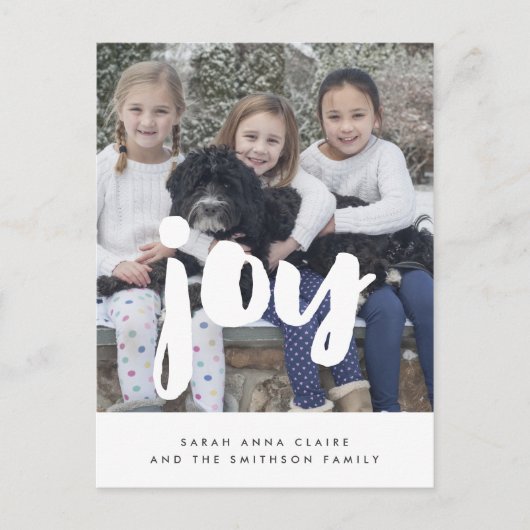 Joy Christmas familie foto vakantie Briefkaart (Voorkant)