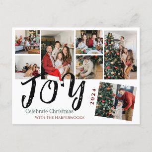 Joy Christmas feestdagen Script Familie Fotocollag