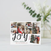 Joy Christmas feestdagen Script Familie Fotocollag (Staand voorkant)