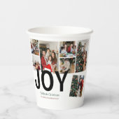 Joy Christmas feestdagen Script Familie Fotocollag Papieren Bekers (Achterkant)