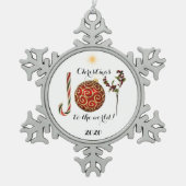 Joy Christmas gepersonaliseerd Tin Sneeuwvlok Ornament (Voorkant)
