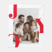 JOY Christmas | Gepersonaliseerde familie fotovaka Fleece Deken (Voorkant)