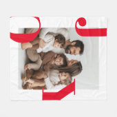 JOY Christmas | Gepersonaliseerde familie fotovaka Fleece Deken (Voorkant (Horizontaal))