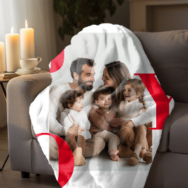 JOY Christmas | Gepersonaliseerde familie fotovaka Fleece Deken
