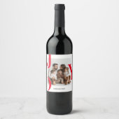 JOY Christmas | Gepersonaliseerde Vakantiefoto Cad Wijn Etiket (Voorkant)