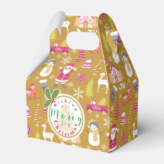 Joy Christmas Gold Bedankdoosjes (Voorkant Zijde)