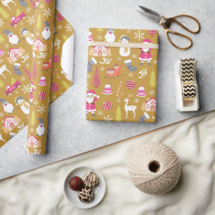 Joy Christmas Gold Cadeaupapier