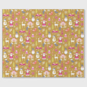 Joy Christmas Gold Cadeaupapier (Vlak)